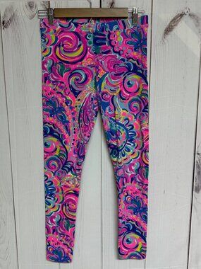 Lilly Pulitzer Girls Leggings XL 12–14 Psychedelic Sunshine EUC